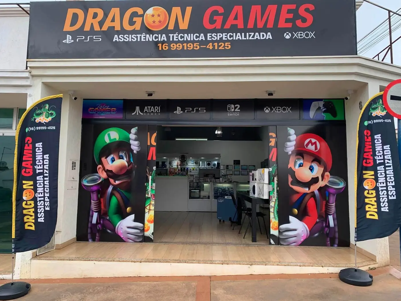Fachada da Dragon Games em Taquaritinga